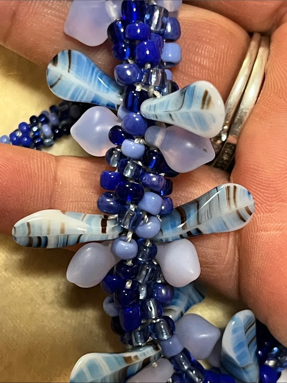 Handcrafted Blue Beaded Statement Necklace